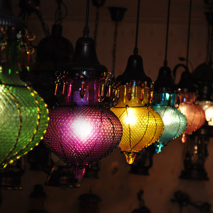 estelle european style romantic luminarias home decoration colorful glass cord pendant lights romantic bar/cafe hanging lamps
