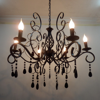 europe nordic lustres de sala black/white crystal pendant chandelier light 5/6/8/10/12 arms e14 led bulb pendant lamp