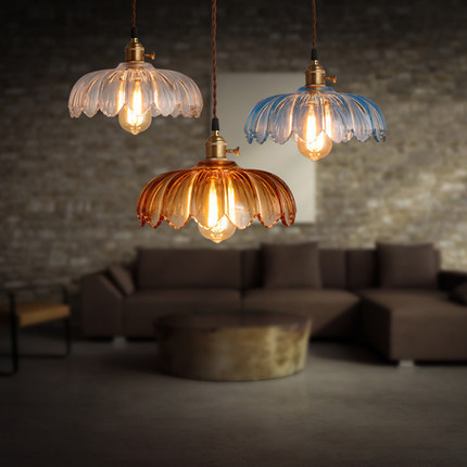 fashion brief glass pendant lamp copper e27 vintage lamp base holder glass lampshade for coffee shop/dinning room