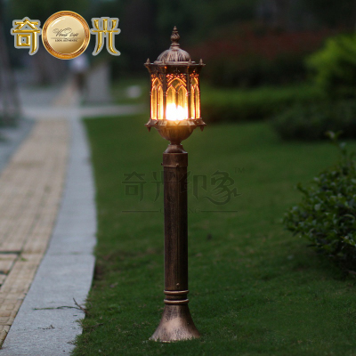 h115cm europe bronze cottage garden lawn pole lamp aluminum+glass waterproof outdoor backyard pole lighting e27 bulb 220v/110v