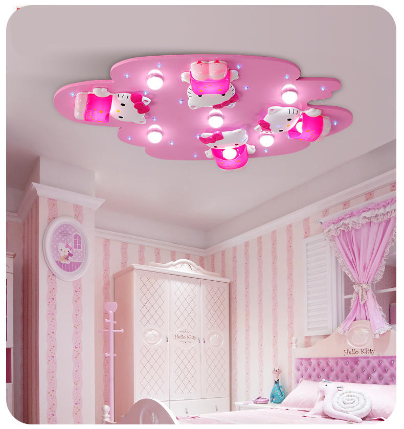 hello kitty lovely girls bedroom ceiling lights pink color cute girl room decoration princess led ceiling light surface mount