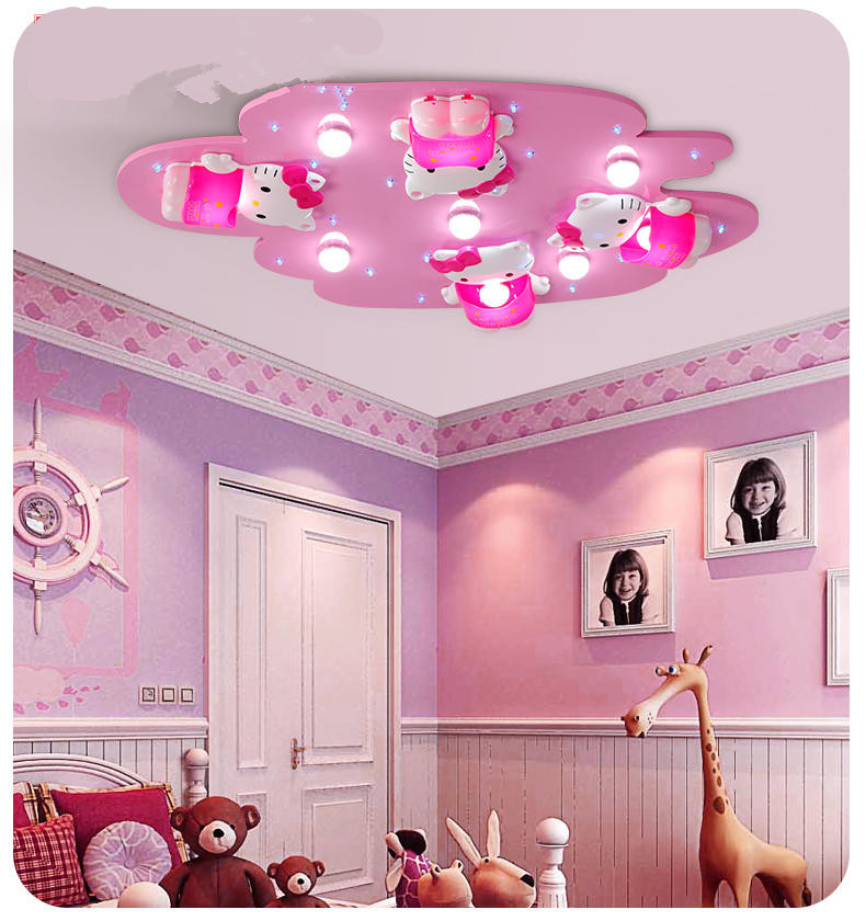 hello kitty lovely girls bedroom ceiling lights pink color cute girl room decoration princess led ceiling light surface mount