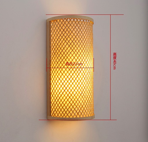 japanese style hand knitted bamboo bedside wall lamp hallway light wall mounted lamparas apliques pared e27 light fixture - Click Image to Close