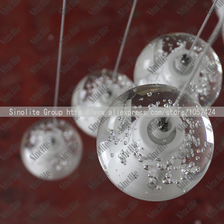 led crystal pendant lamps 7 lights crystal ball chandeliers stairs loft lights 110v 220v