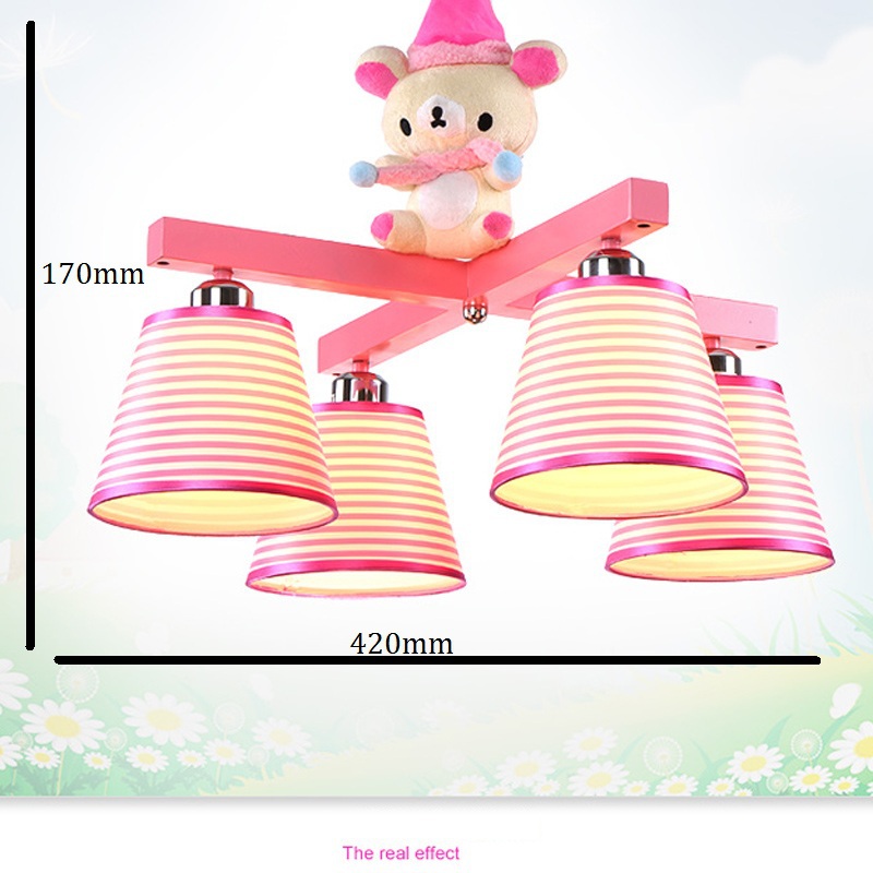 led pendant lights children light bear shape blue or pink painting pendant lamp for children room