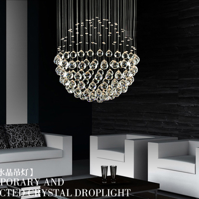 luxury crystal ball chandelier el/bedroom/stair drop light lustres de cristais quality k9 crystal+stainless steel