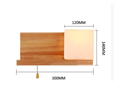 minilism solid wooden wall lamp luminaire frosted glass+oak wood wall sconce light home bedroom lampe murale lamparas de pared