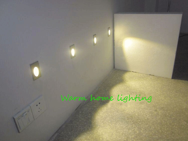 modern 1w or 3w led stair light aluminum wall sconce aside corner step lamp footlight ladder stairway floor deck night lighting