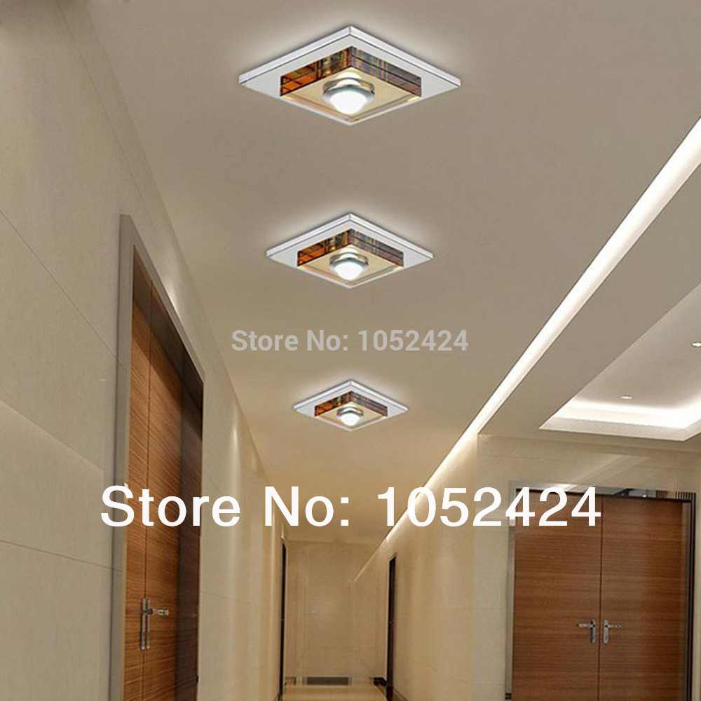 modern 3w led crystal ceiling lights flush mount modern transparent stainless steel hallway lights
