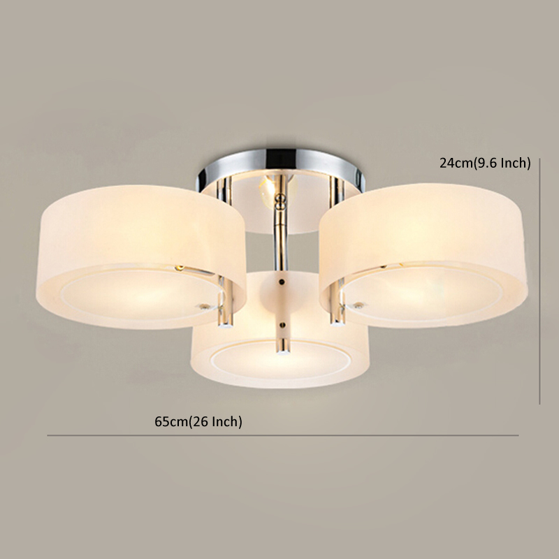 modern ceiling light 3 lights e26 e27 brushed nickel acrylic glass modern flush mount for bed room hallway