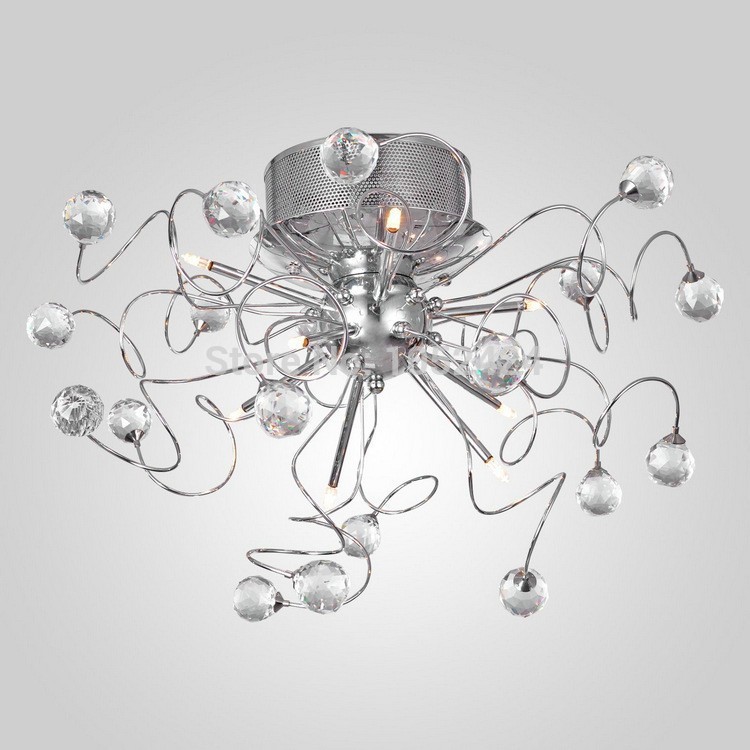 modern crystal ceiling lights11 lights g4 10w bulbs transparent cystal living dinning room lights flush mounts
