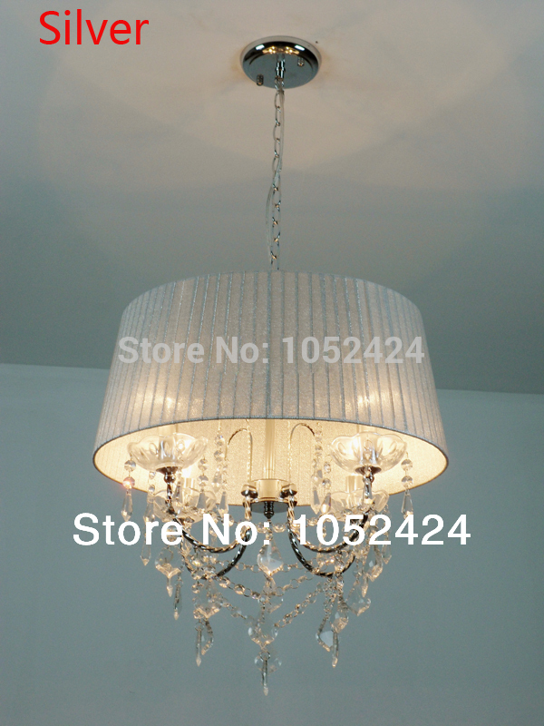 modern crystal chandeliers 4 lights with colorful clothe shades e14 220-240v dinning living foyer lights
