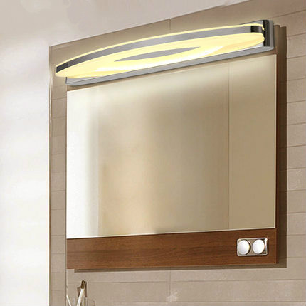modern fashion brief bathroom led mirror light acrylic+stainless steel mirror light antifog and waterproof restroom wall light