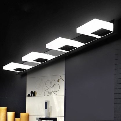 modern fashion stainless steel bathroom light fixtures led bathroom light mirror antifog acrylic lampshade 6w/9w/12w/15w 220v