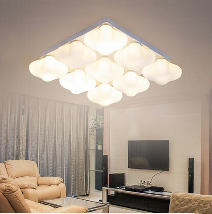 modern led ceiling light for living room/bedroom brief ceiling led lamp e27 flush mount ceiling light glass+iron
