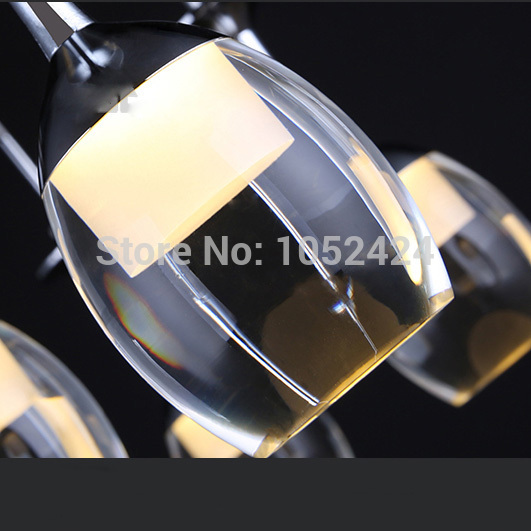 modern led chandeliers 70cm long bar 5 lights led bar wineglass chandeliers lamp acrylic shades dining room