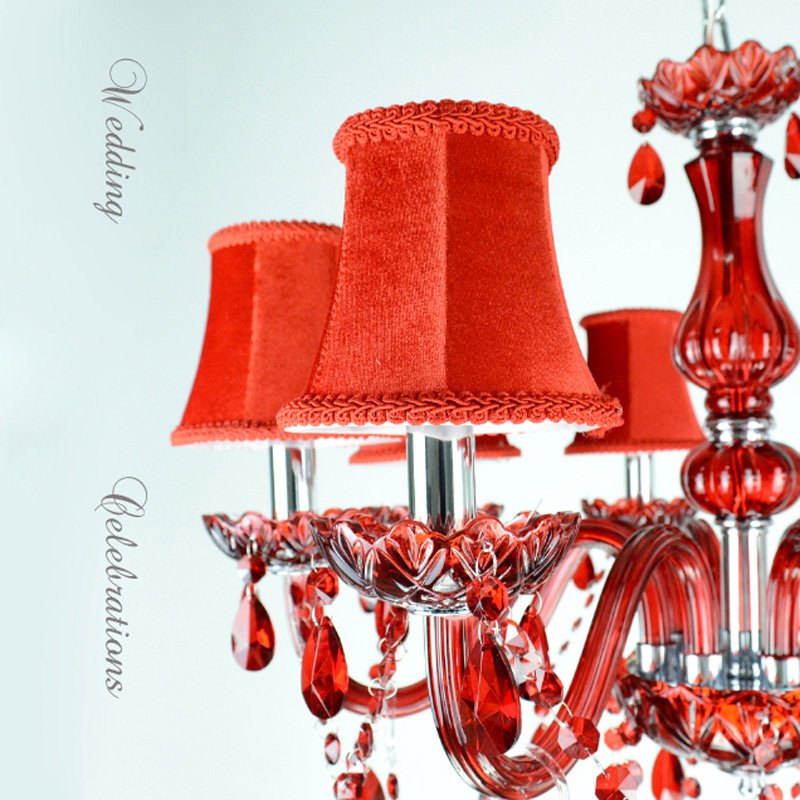 modern led crystal chandeliers 6 lights for kitchen room livingroom bedroom red color k9 crystalchandelier
