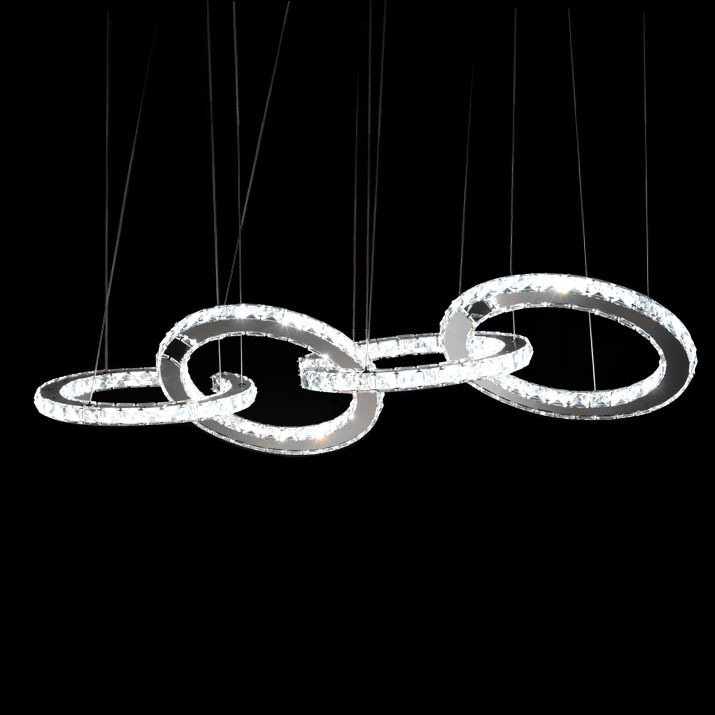 modern led crystal chandeliers lights chandelier lamp chandelier lighting 90-240v d30cm ring stainless steel