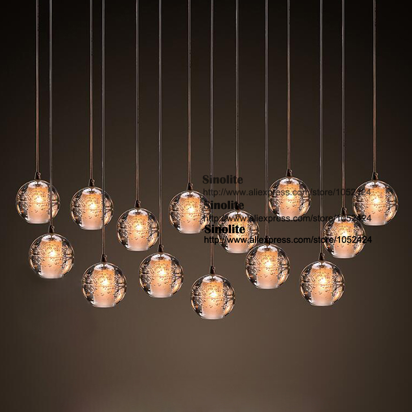 modern led crystal pendant lamp 1 light with g4 led bulbs crystal ball lamp stairs light dinning room loft light