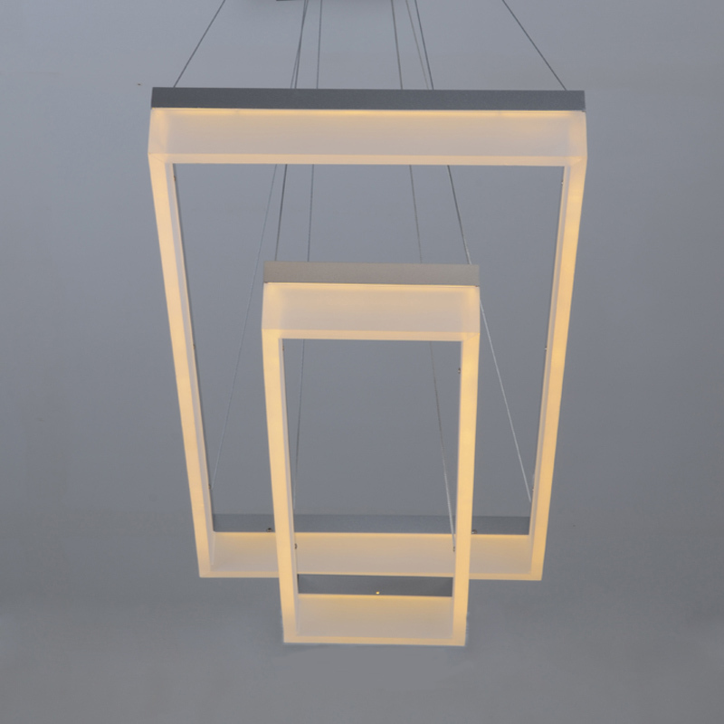 modern led pendant lamps led pendant light square frames white painting 90-265v led suspensnion lamp