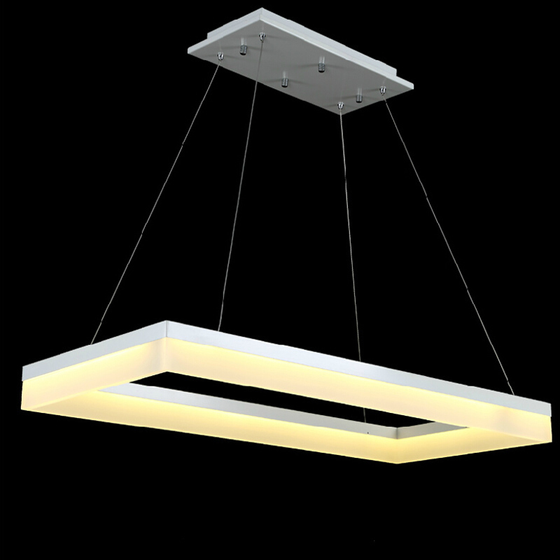 modern led pendant lamps led pendant light square frames white painting 90-265v led suspensnion lamp