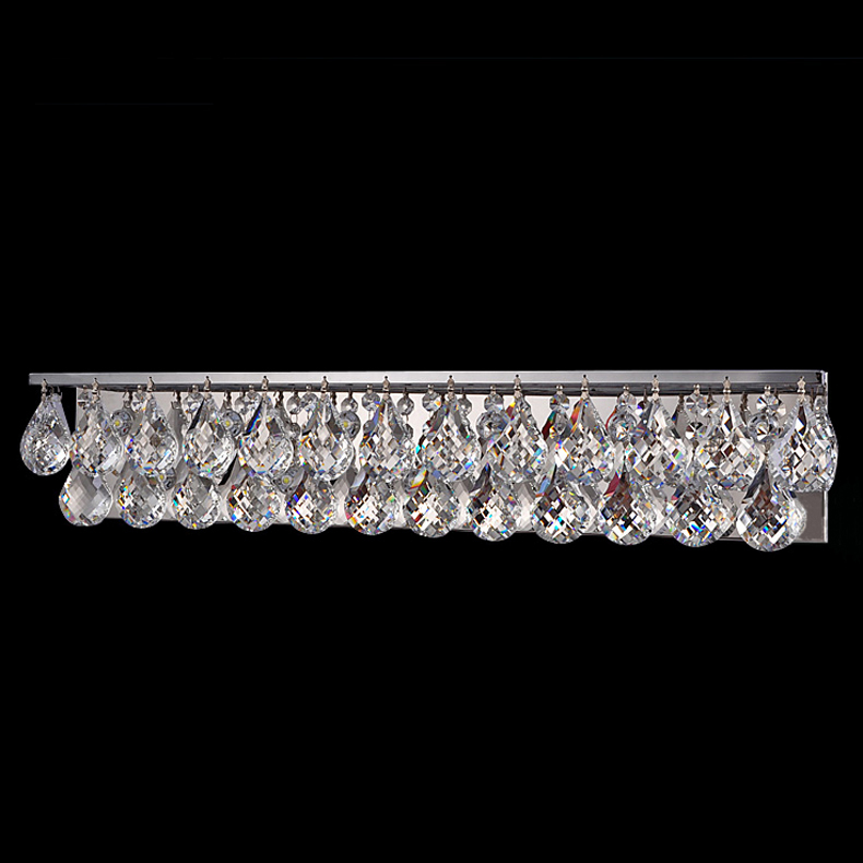modern led wall lamps l60cm with crystal stainless steel 90-265v bedroom bathroom mirror lights wall sconces