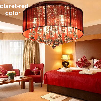 modern lighting led circle crystal ceiling light romantic bedroom lights luminarias home decoration fixture e14 bulb 110v/220v