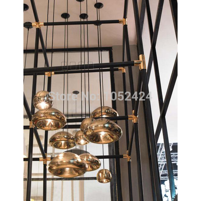 modern tom dixon pendant lamp 1 light d30 cm e26 e27 glass shade plated dinning living room pendant light