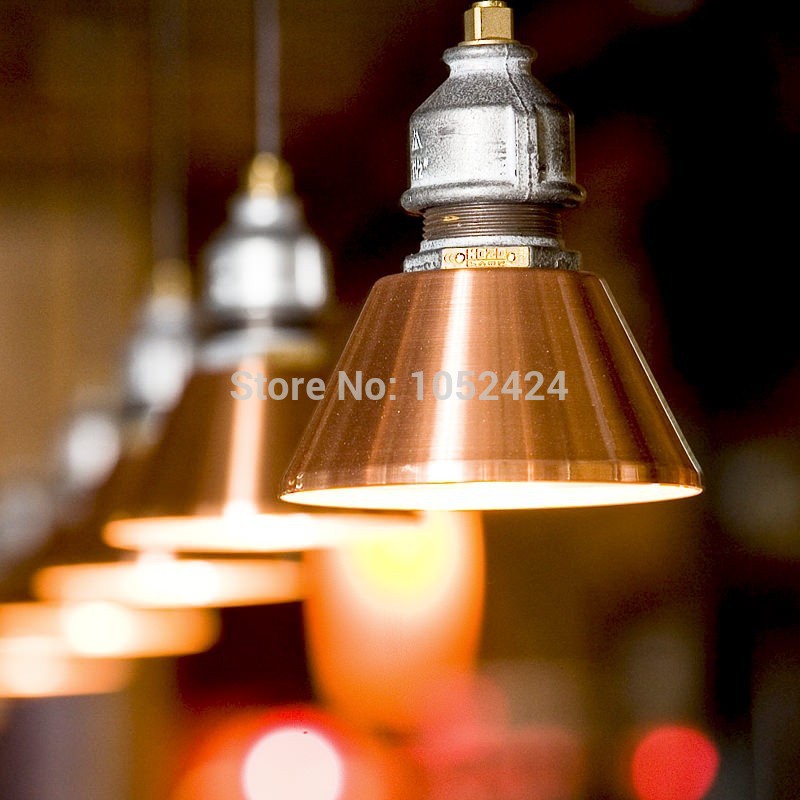 modern vintage pipe design pendant lamps 1 light with e27 led bulb iron plating dinning living bar loft lights
