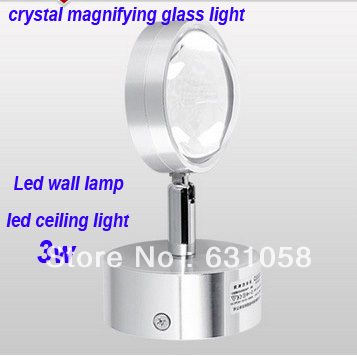 modern wall lamp 3w crystal magnifying glass lighting epistar led spot light decoration light,adjustable angle,