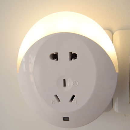 new creative smart light control sensor led night light+socket intelligent baby sensor led bedside lamp 220v warm white