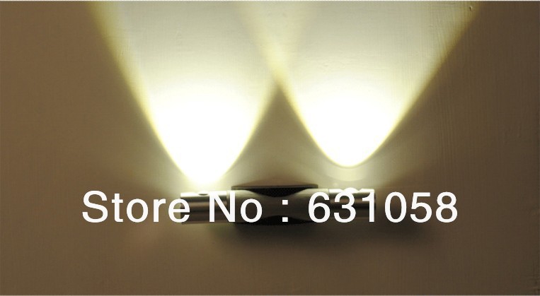 new modern aluminum wall lights 110-240v 2*3w(6w) wall mount light lamp bedside lamp bulb living room bar ktv