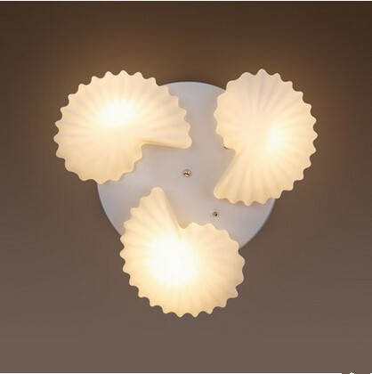 personalized ceiling light modern brief led shell ceiling light led e27 bulb creative bedroom decoration lighting lamps