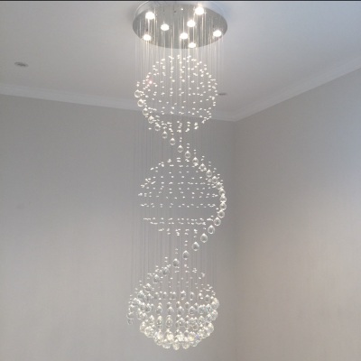 quality home modern large long crystal chandeliers led lustre de crystal ceiling pendant lamps stairs chandelier light fixtures