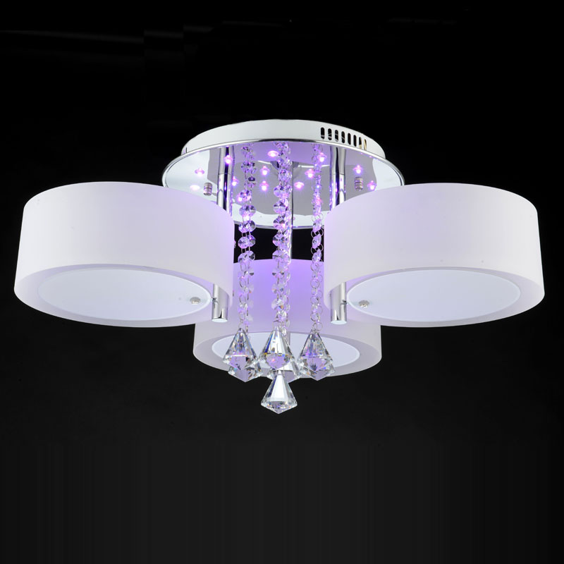 remote control 3 light rgb led crystal chandelier modern living room bedroom children room(8002-3rgb)