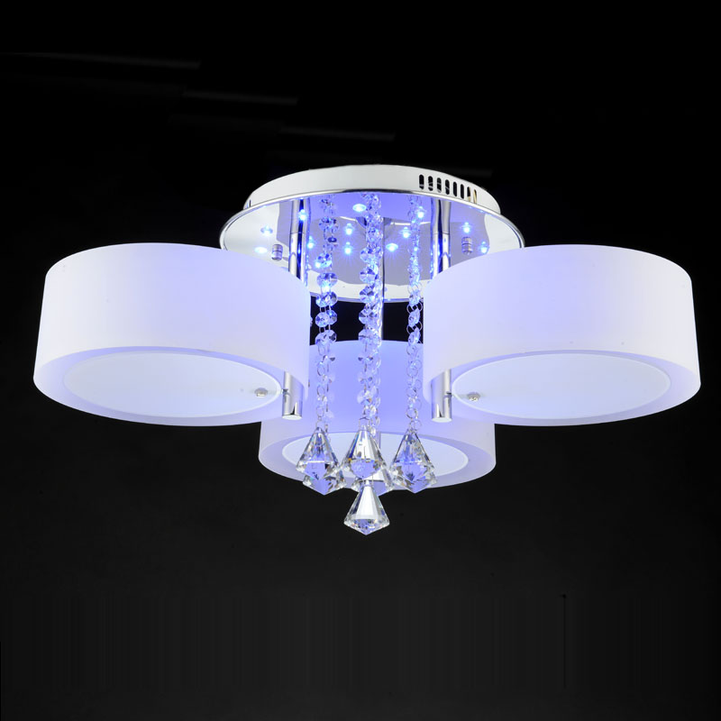 remote control 3 light rgb led crystal chandelier modern living room bedroom children room(8002-3rgb)