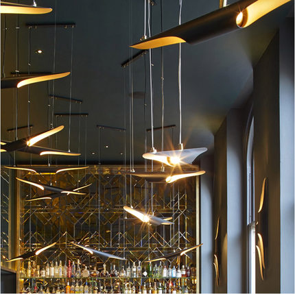replica delightfull coltrane modern creative oblique pendant lamp e27x2 aluminum black+gold color fashion restaurant lighting