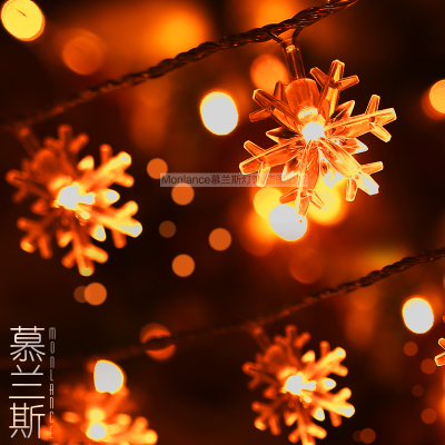 snow shape led light string christmas garland led new year decoration outdoor luces de navidad xmas lights 10m 100led ac220v