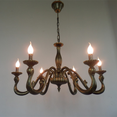vintage bronze chandelier pendant lamp home lighting chandeliers rustic country style 6 arm/8 arm e14 led bulb - Click Image to Close