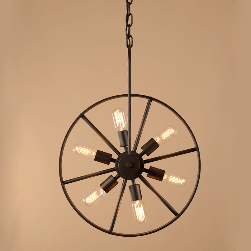 vintage chandelier light 6 lights metal black painting e26 e27 bulbs chandeliers for living room bed room loft light