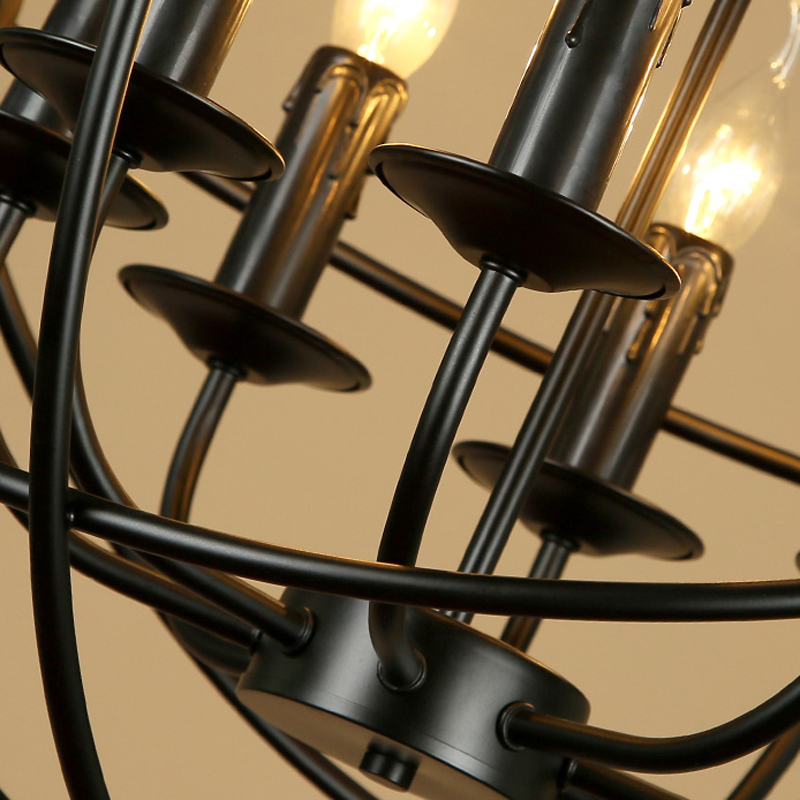 vintage chandeliers light 8 lights island light e14 black painting chandeliers for dinning living room - Click Image to Close
