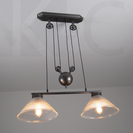 vintage retro loft iron rise and fall pendant light glass lampshade single head and double heads black iron up and down pendant