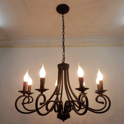 wrought iron chandelier candles classical 8 pieces e14 bulb chandeliers light fixture america country brief style