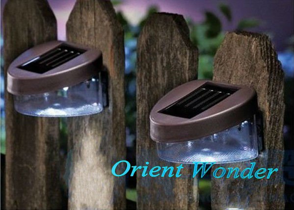 10 pcs/lot ,solar powered led fence light,outdoor gardern landscape wall lamp warm white/ cold white option
