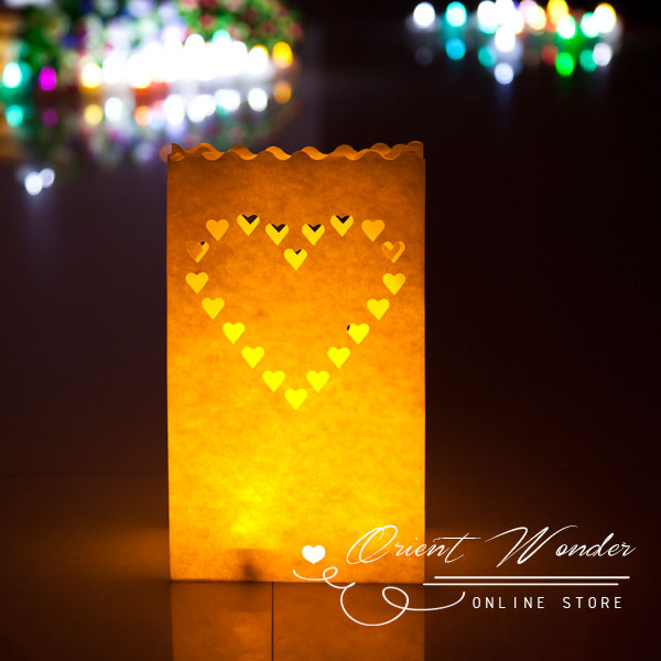 100pcs/lot paper candle lantern bag luminary tealight holder for wedding party event decoration 5 style for selection - Click Image to Close