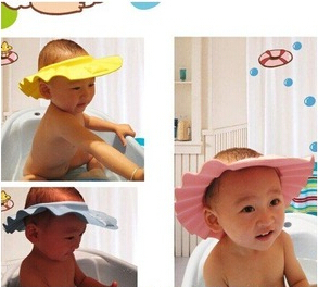 (10pcs/lot)adjustable baby shower cap waterproof child kid children wash hair shield hat