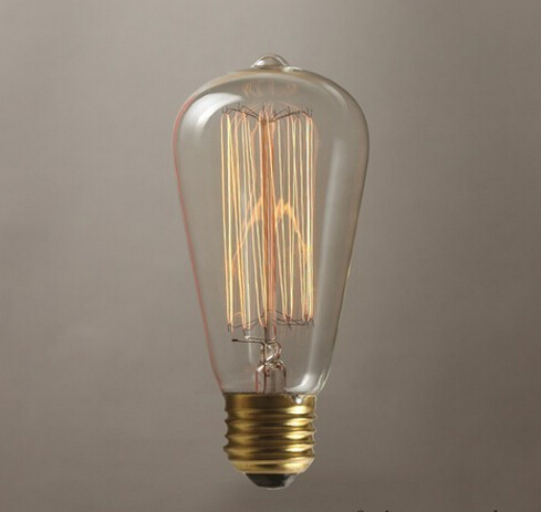 10pcs/lot st64 edison light bulb110v/220v incandescent bulbs vintage dimmable filament lamp warm white 40w e27 antique bulb - Click Image to Close