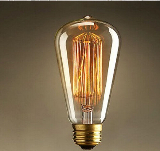 10pcs/lot st64 edison light bulb110v/220v incandescent bulbs vintage dimmable filament lamp warm white 40w e27 antique bulb