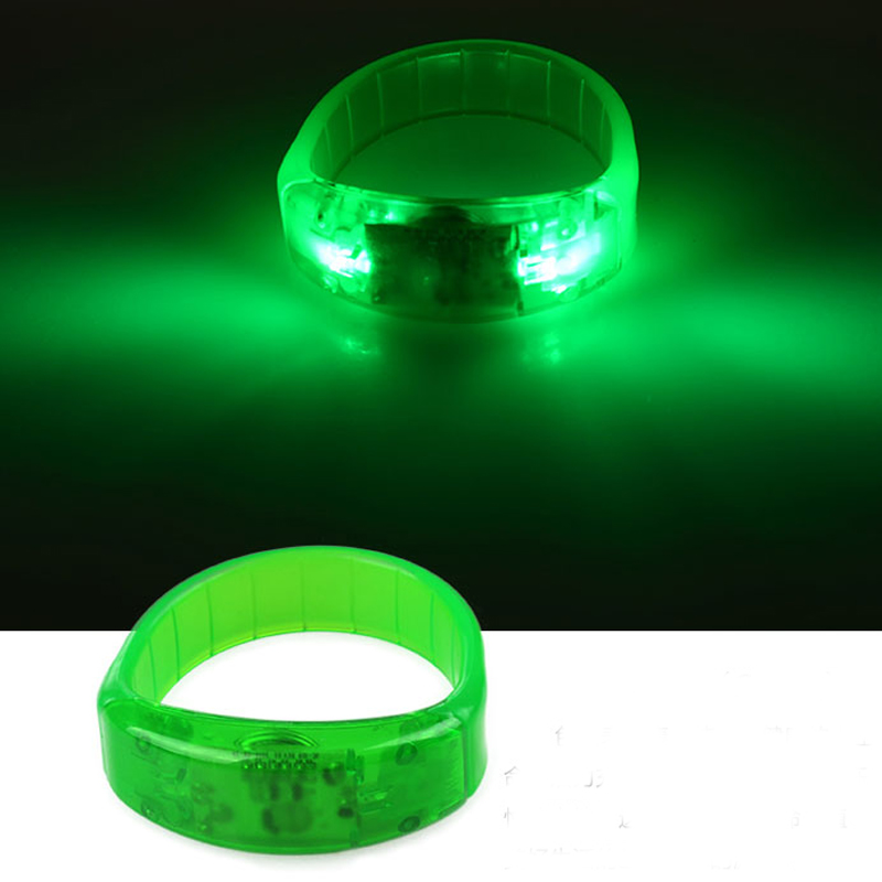 10pcs voice control led bracelet sound activated flashing wristband for night pub bar disco party activity halloween