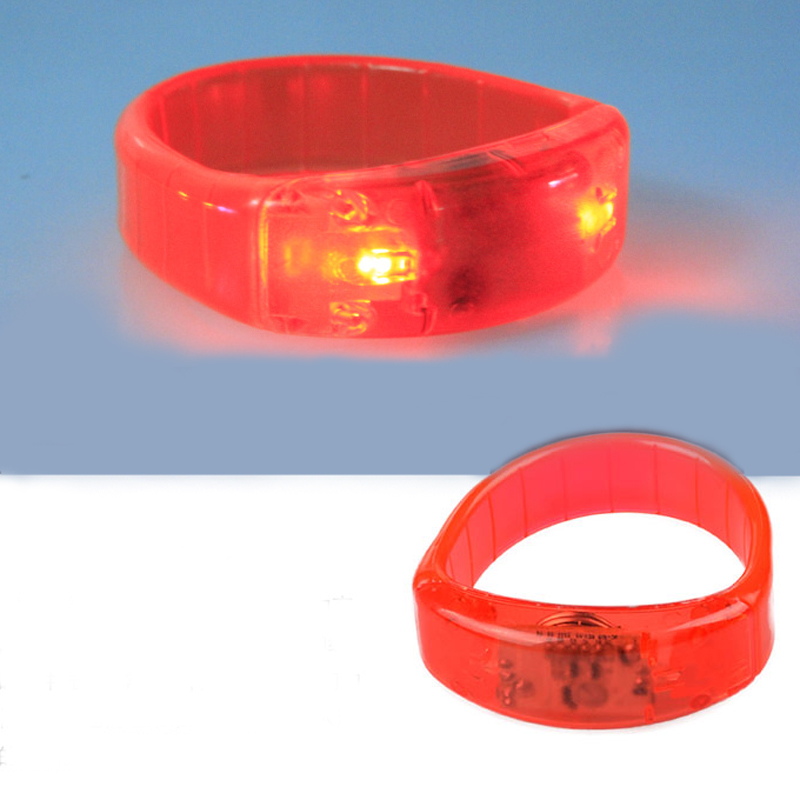 10pcs voice control led bracelet sound activated flashing wristband for night pub bar disco party activity halloween - Click Image to Close